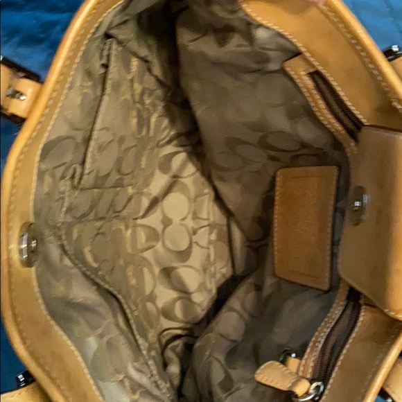 Brown Suede Coach handbag - Picture 2 of 3